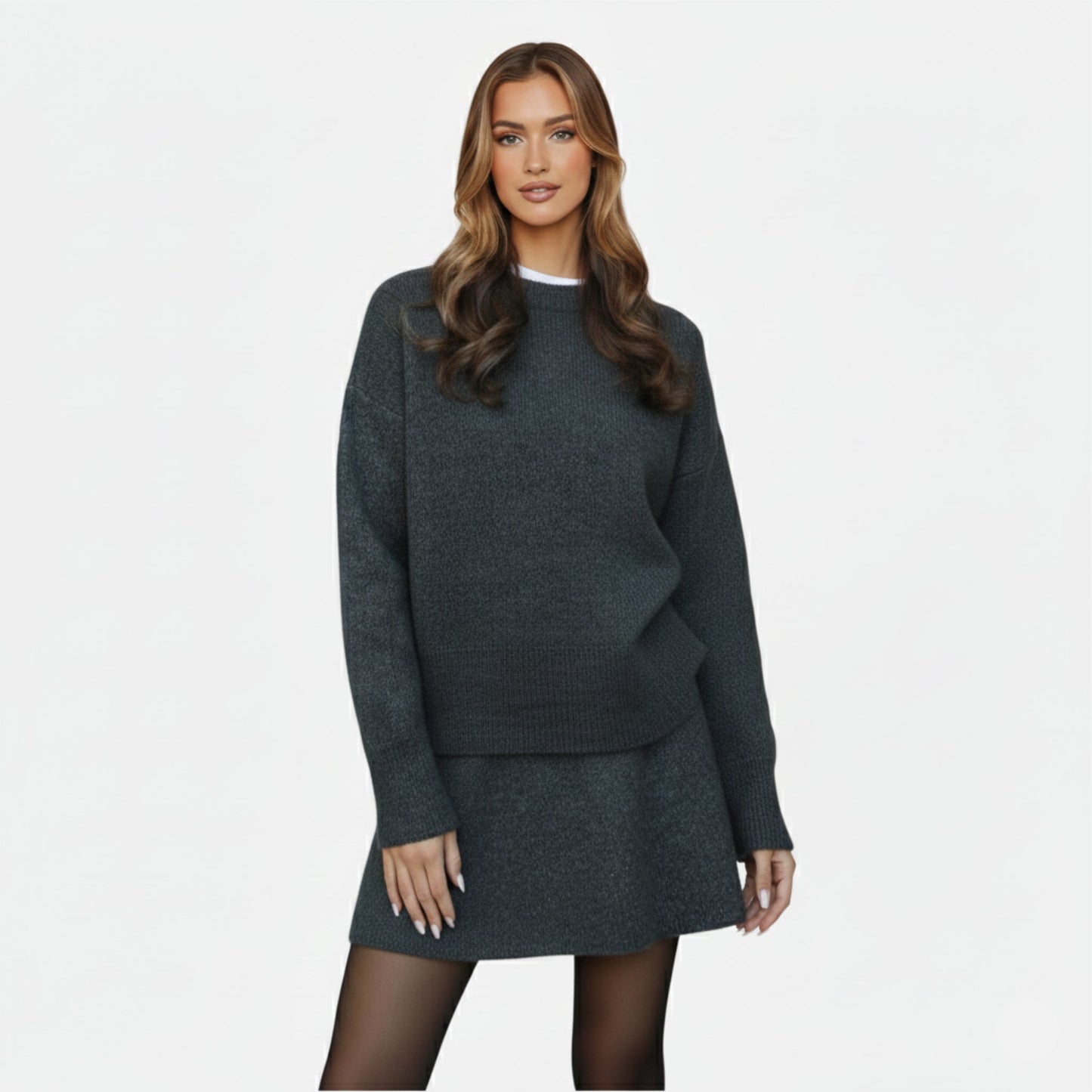 Sweater and Skirt Set Women's Knit Two Piece