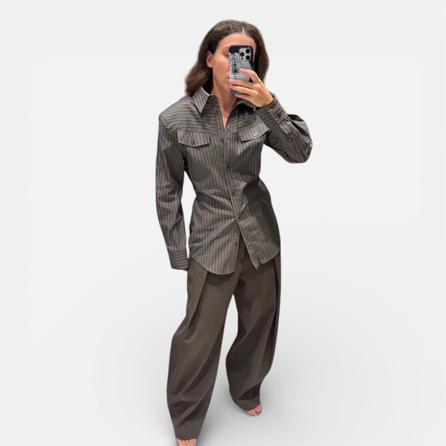 Mavenburry | Women’s Wide‑Leg Trousers - Chocolate