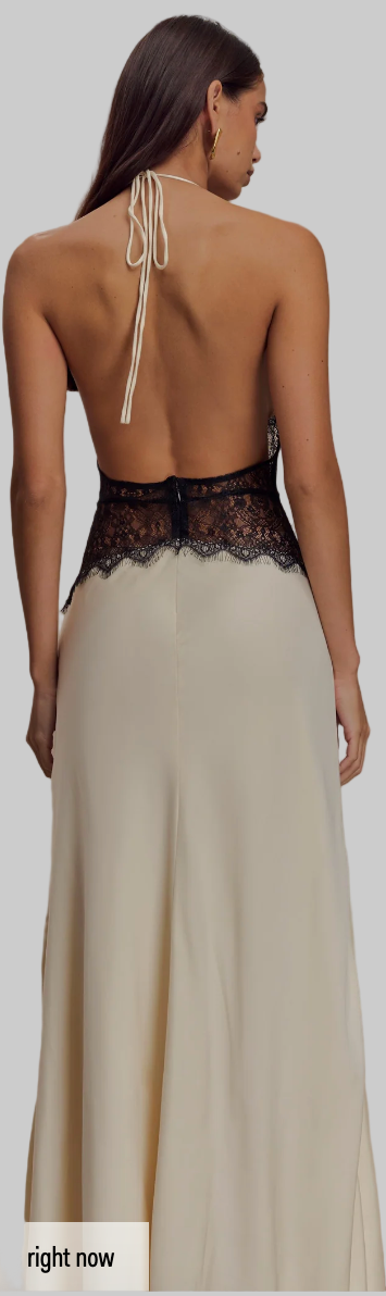 Mavenburry | Lucy Lace & Satin Maxi Dress