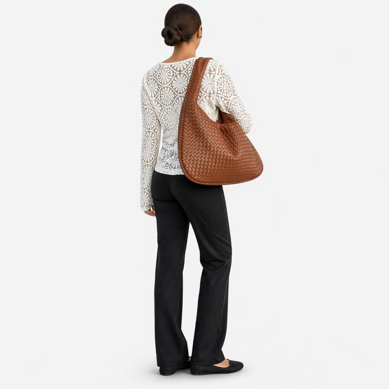 Shoulder Bag Women's Woven Leather Hobo Style