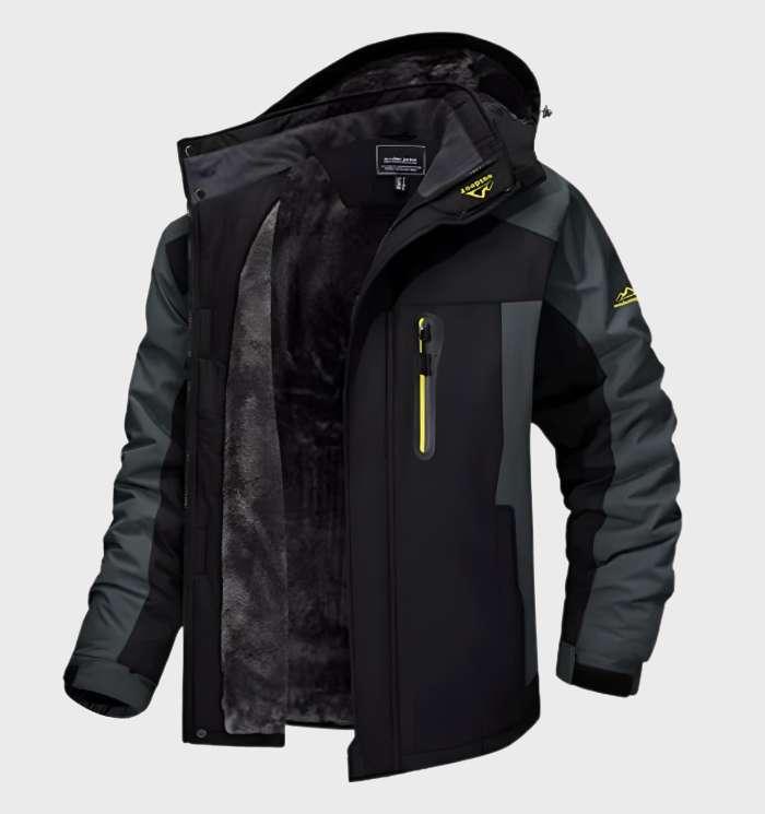 Warm and Waterproof Men's Fleece Jacket with Hood - Logan