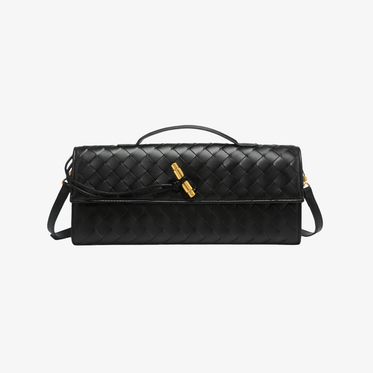 Handbag Women's Woven Leather Flap Closure