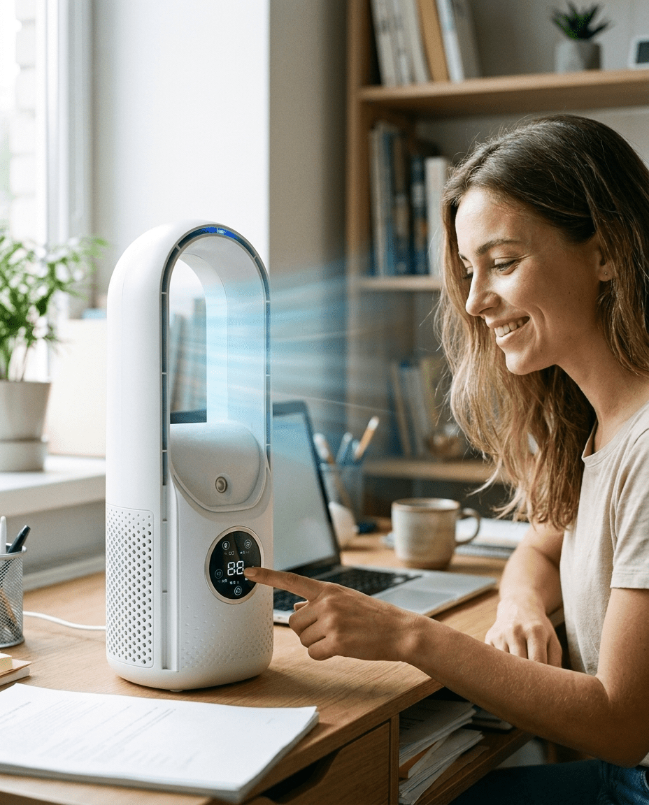 BREEZA Nova Bladeless Air Cooler for Restful Nights