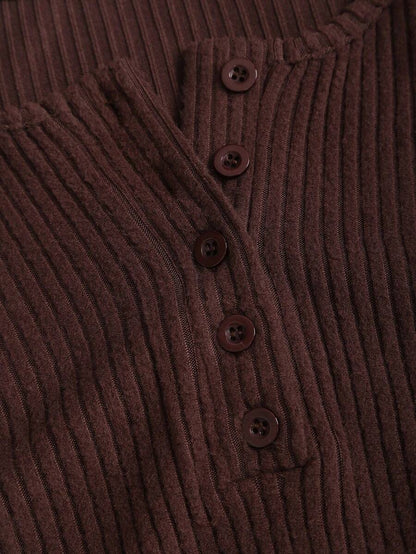 Sweetra Women's Coffee Brown 2-Piece Set,Fall Winter Casual Loungewear Plush Ribbed Fabric Ruched Design Adjustable Waistband Textured Solid Color Outfits