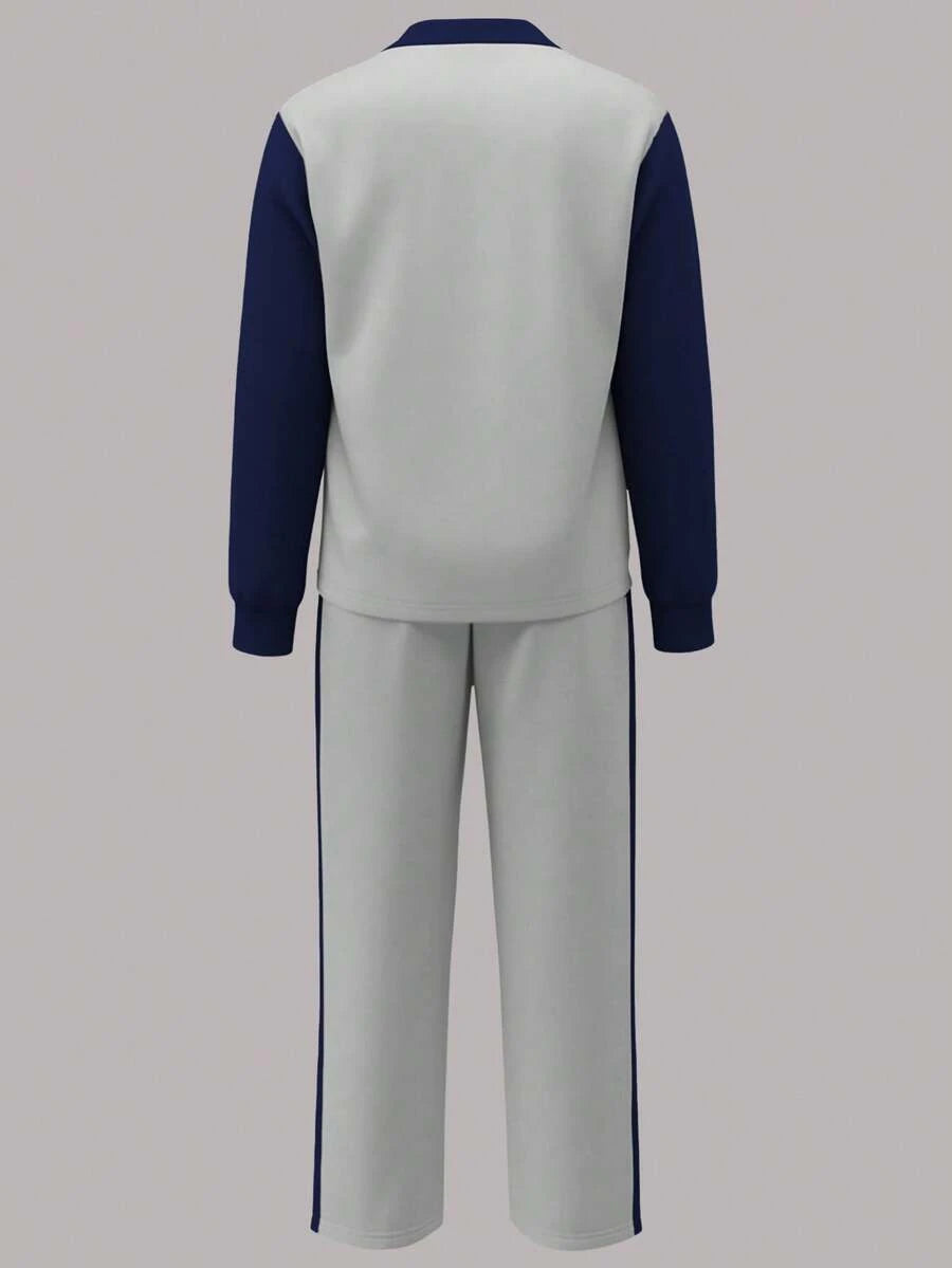 Women's Casual Set, Collared Loose Top And Wide Leg Pants 2 Pieces Outfit, Autumn/Winter Spring Elegant