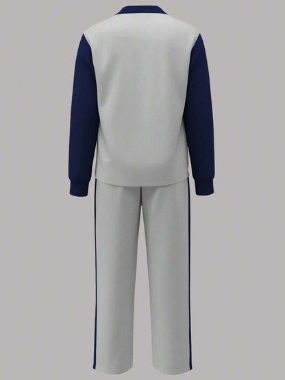 Women's Casual Set, Collared Loose Top And Wide Leg Pants 2 Pieces Outfit, Autumn/Winter Spring Elegant