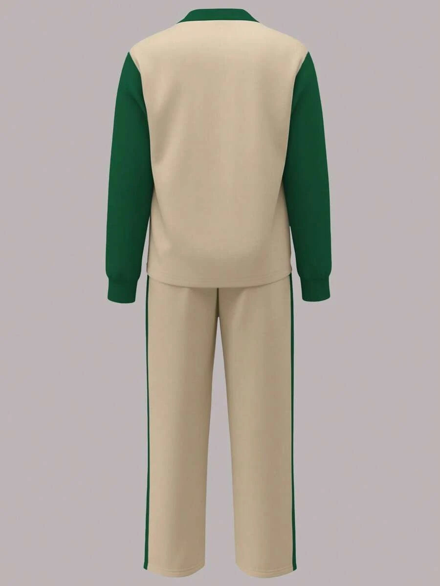 Women's Casual Set, Collared Loose Top And Wide Leg Pants 2 Pieces Outfit, Autumn/Winter Spring Elegant