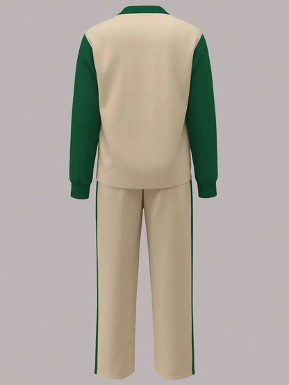 Women's Casual Set, Collared Loose Top And Wide Leg Pants 2 Pieces Outfit, Autumn/Winter Spring Elegant
