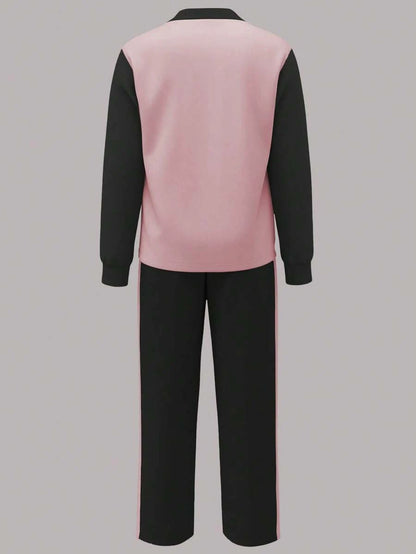 Women's Casual Set, Collared Loose Top And Wide Leg Pants 2 Pieces Outfit, Autumn/Winter Spring Elegant
