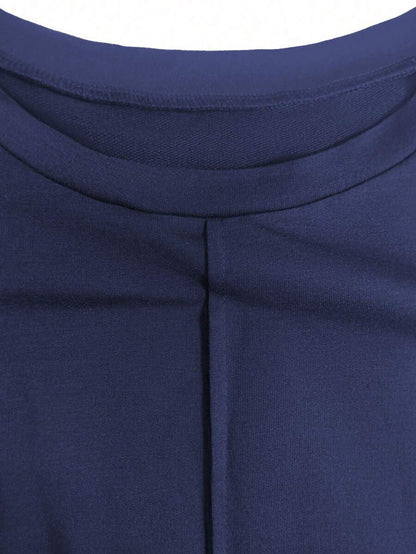 Women's 2 Pieces Casual Outfit, Comfortable Solid Color Short Sleeve Top Paired With Elastic Waist Pocket Pants, Soft Polyester-Spandex Fabric, Spring/Summer Elegant