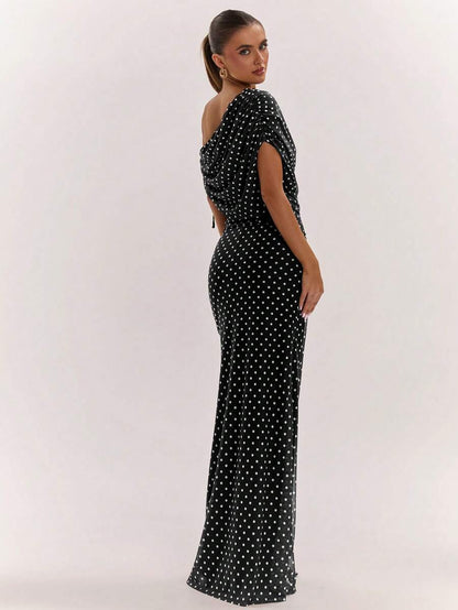 SHEIN BAE Women's Solid Color Asymmetrical Neck Top And Skirt Casual 2 Pieces Set