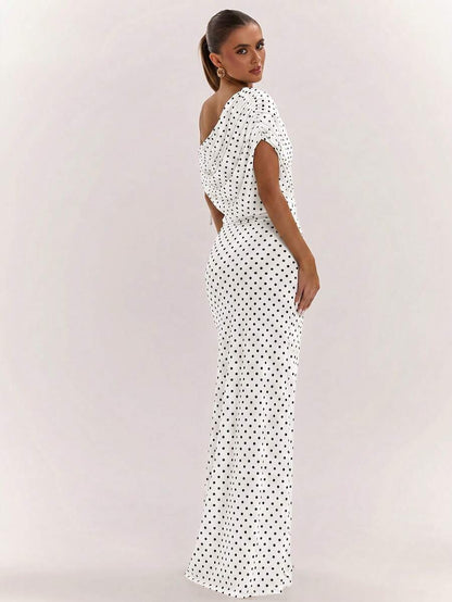 SHEIN BAE Women's Solid Color Asymmetrical Neck Top And Skirt Casual 2 Pieces Set