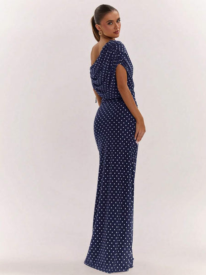SHEIN BAE Women's Solid Color Asymmetrical Neck Top And Skirt Casual 2 Pieces Set
