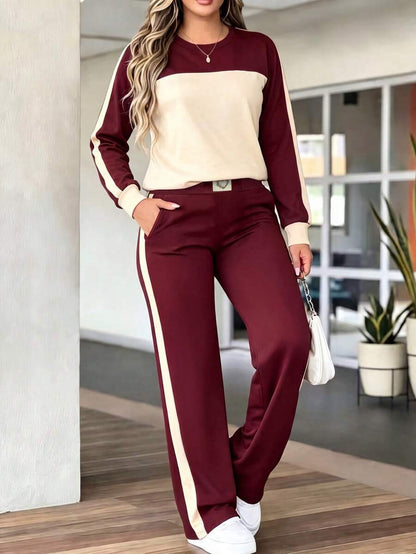 2pcs Women Set In Spring/Autumn/Winter, Minimal Solid Color Versatile Zip Up Short Jacket Tops With Elastic Waist Pocket Skinny Pants Casual Elegant