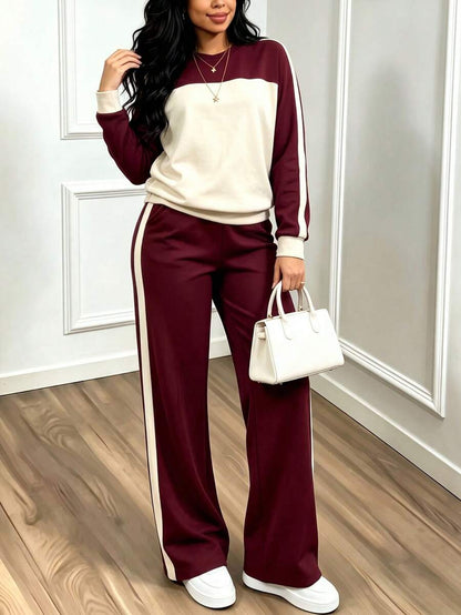 2pcs Women Set In Spring/Autumn/Winter, Minimal Solid Color Versatile Zip Up Short Jacket Tops With Elastic Waist Pocket Skinny Pants Casual Elegant