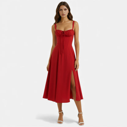 Mavenburry | Women’s Cotton Corset Midi Dress