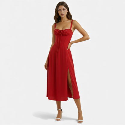 Mavenburry | Women’s Cotton Corset Midi Dress