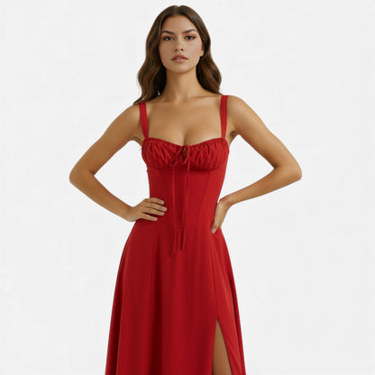 Mavenburry | Women’s Cotton Corset Midi Dress
