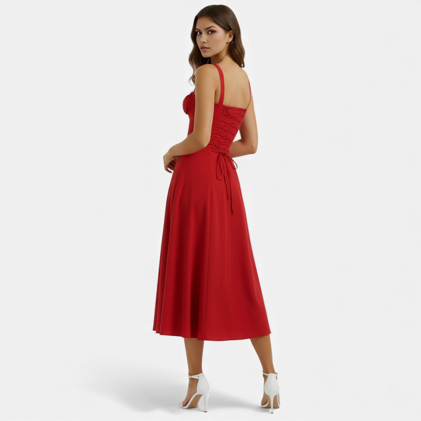 Mavenburry | Women’s Cotton Corset Midi Dress