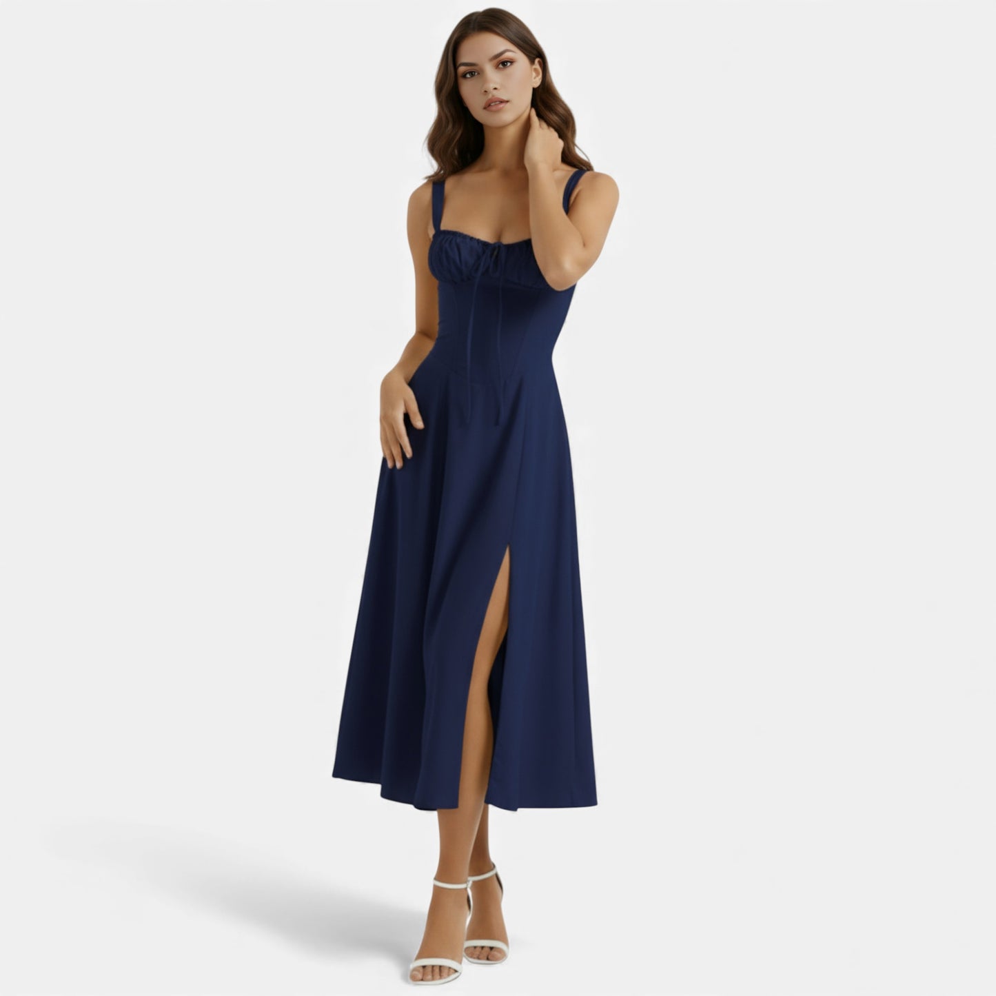 Mavenburry | Women’s Cotton Corset Midi Dress