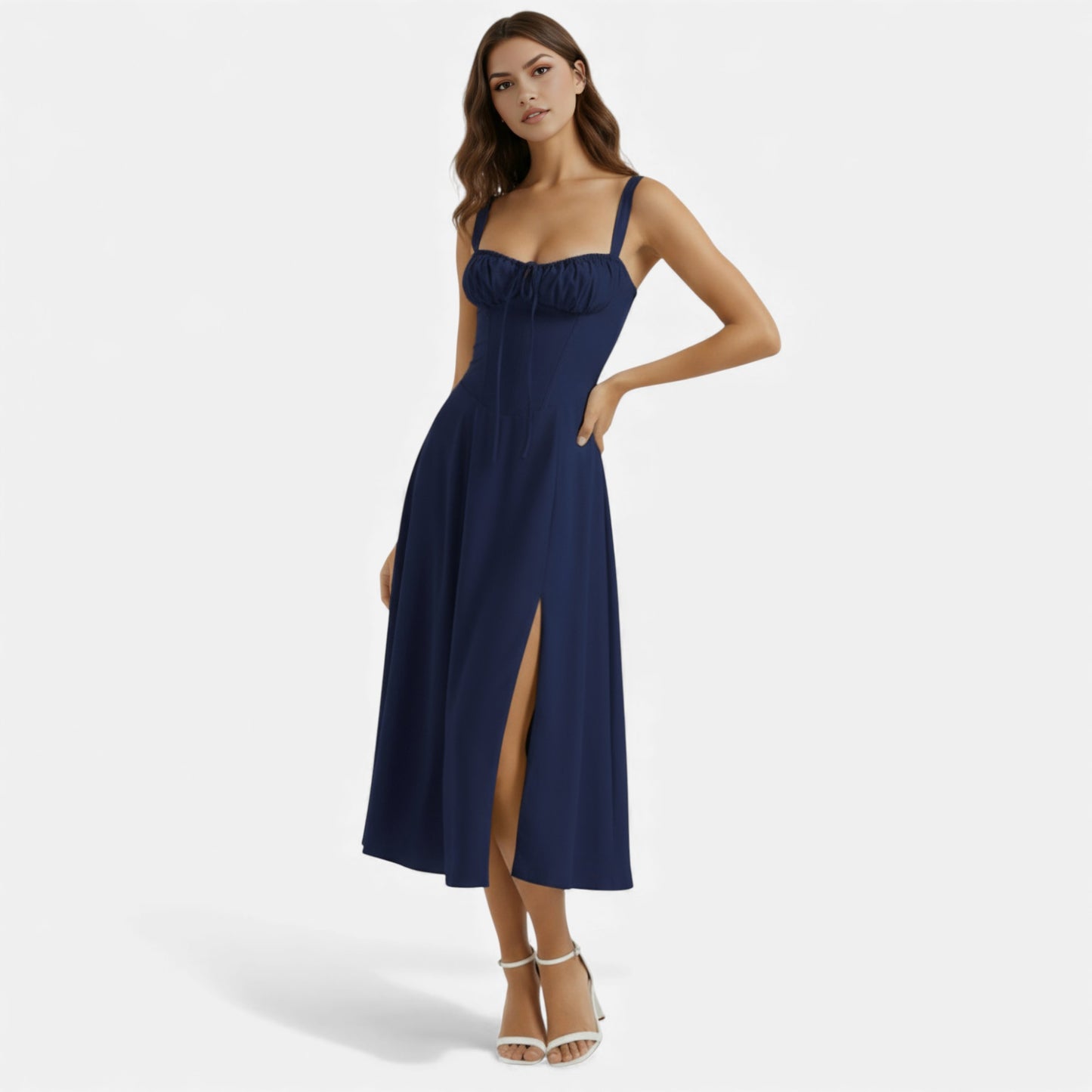 Mavenburry | Women’s Cotton Corset Midi Dress