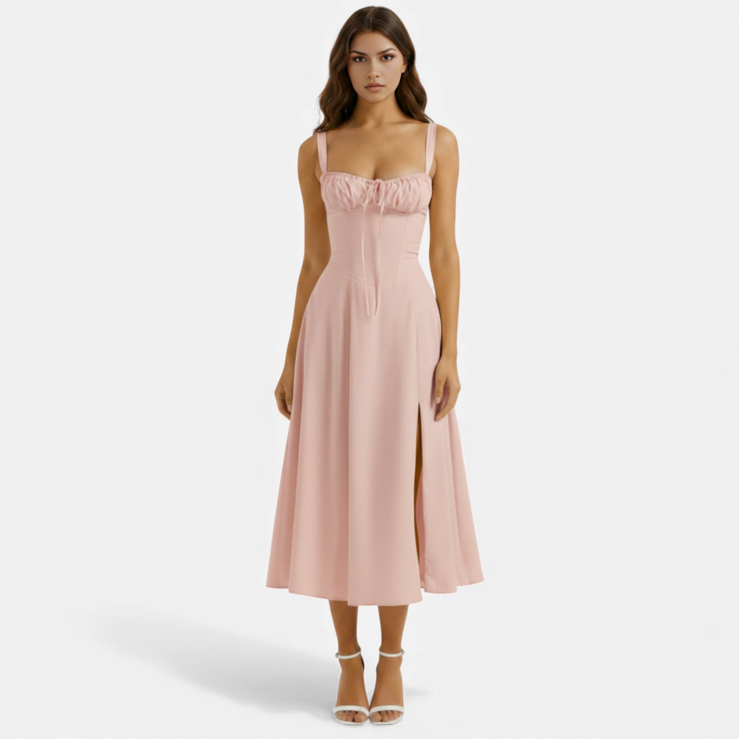 Mavenburry | Women’s Cotton Corset Midi Dress