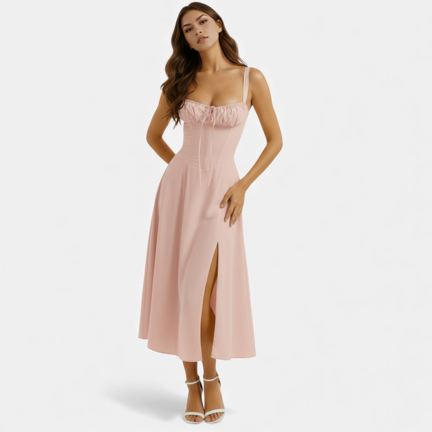 Mavenburry | Women’s Cotton Corset Midi Dress