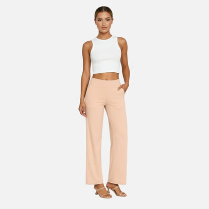 High Waisted Pants Women’s Pull-on Straight Leg