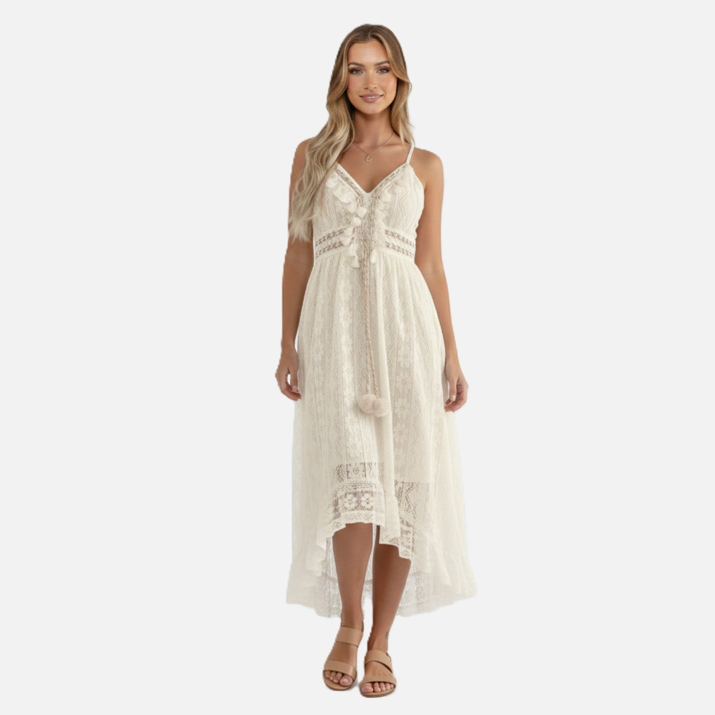Midi Dress Women's Lace Bohemian Style