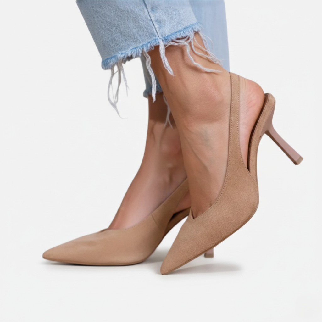Slingback Heel Women's Pointed Toe Kitten Heel