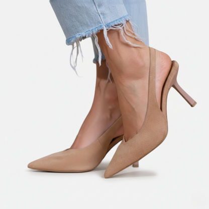 Slingback Heel Women's Pointed Toe Kitten Heel