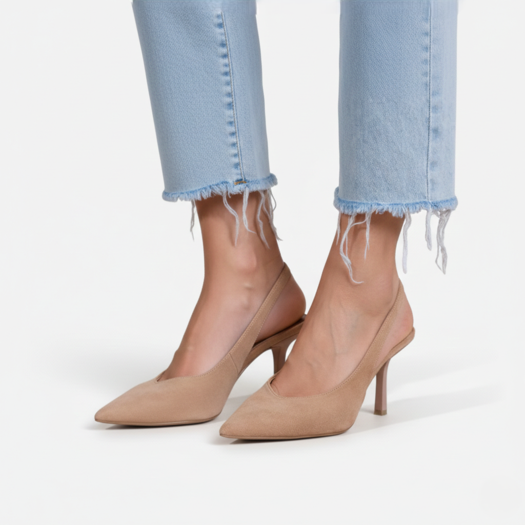 Slingback Heel Women's Pointed Toe Kitten Heel