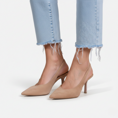 Slingback Heel Women's Pointed Toe Kitten Heel