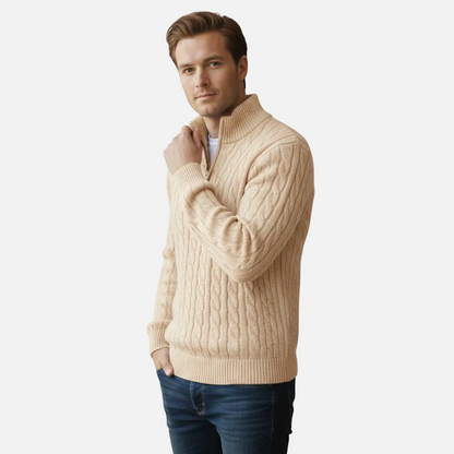 Mavenburry | Men’s Cable Knit Half Zip Sweater