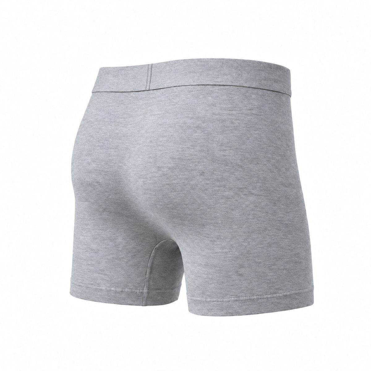 Light grey marl boxer brief from the back at an angle, showing the seat, waistband and leg hems. 8