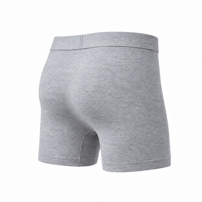 Light grey marl boxer brief from the back at an angle, showing the seat, waistband and leg hems. 8