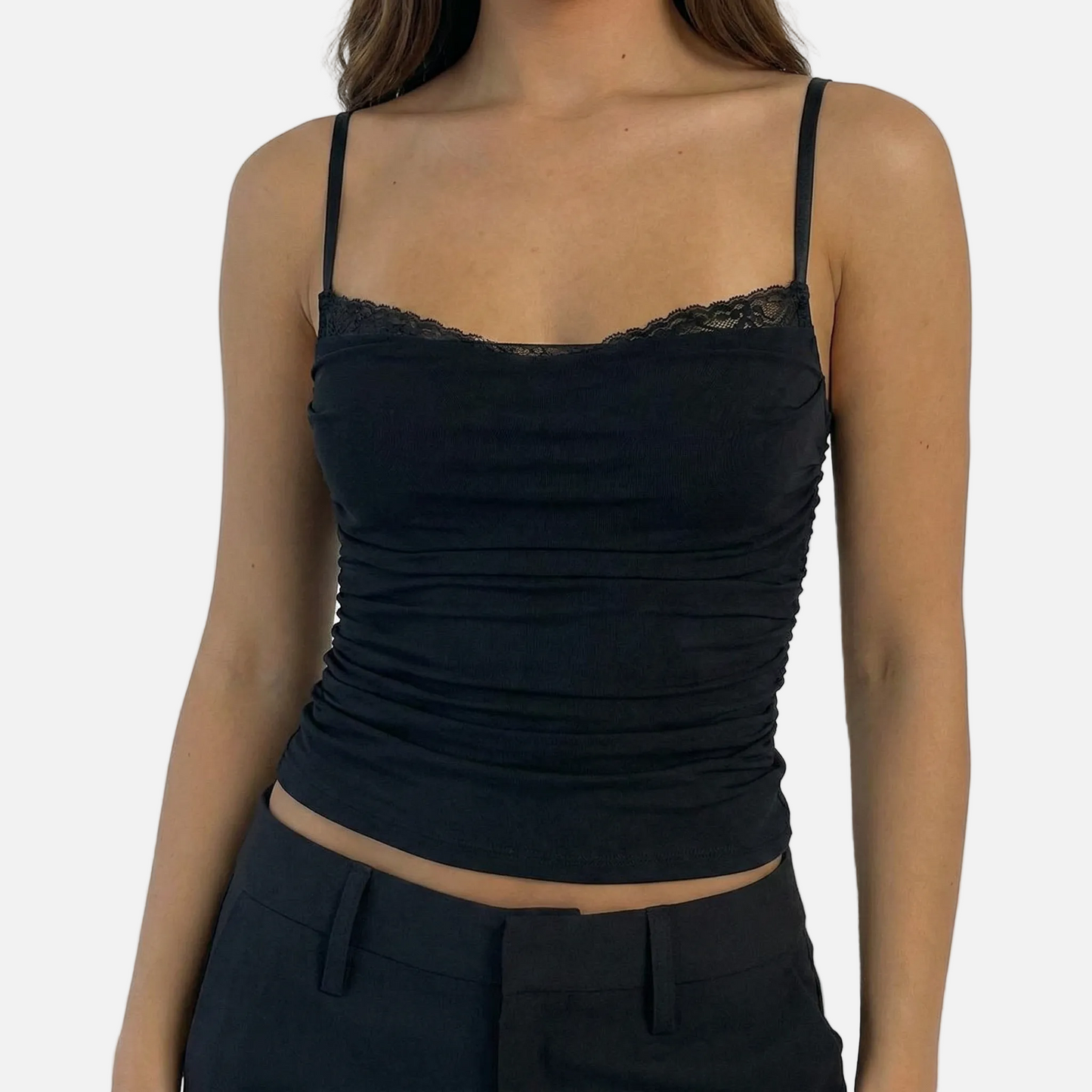 Camisole Top Women's Mesh Bustier Style Spaghetti Strap