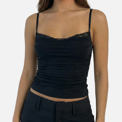 Camisole Top Women's Mesh Bustier Style Spaghetti Strap