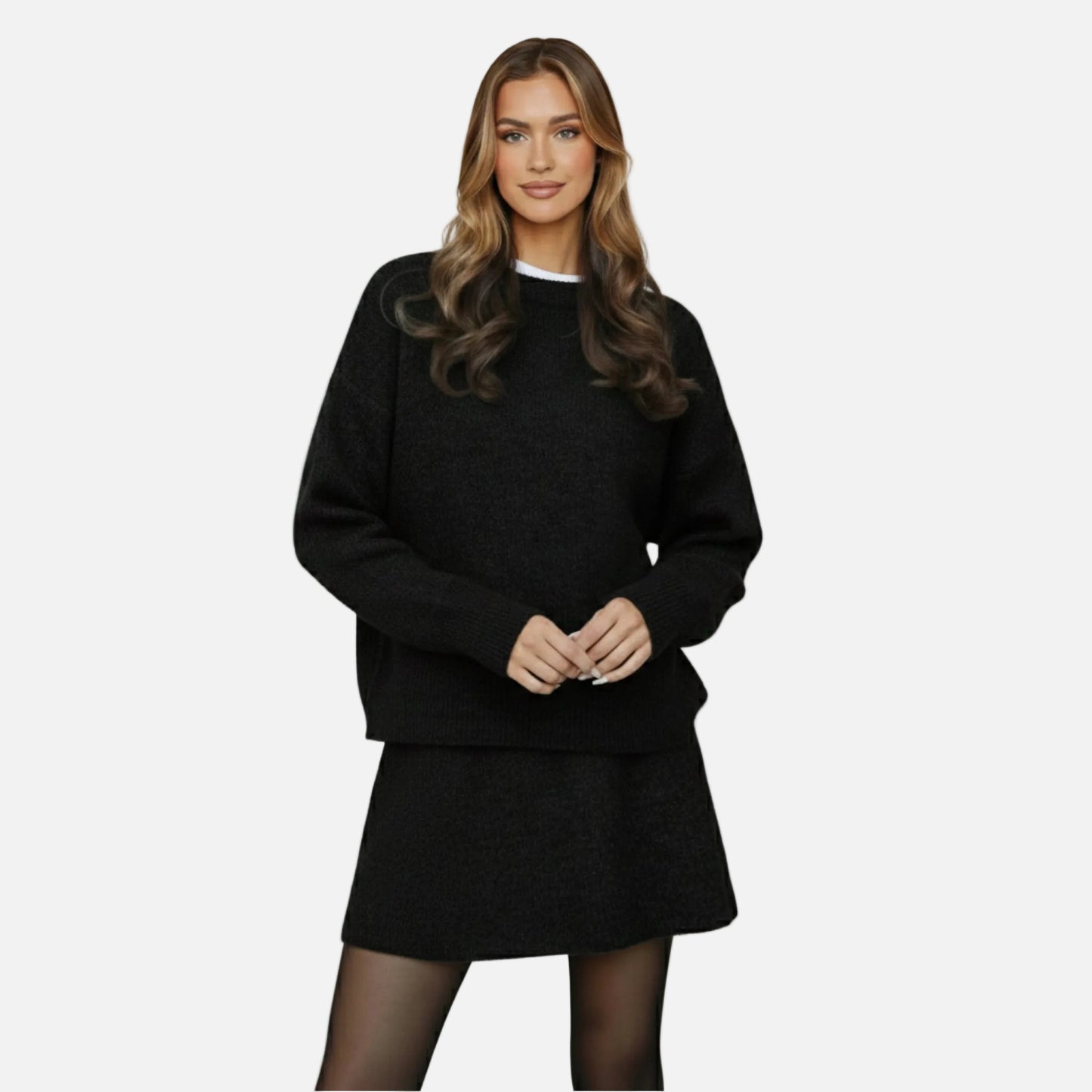 Sweater and Skirt Set Women's Knit Two Piece
