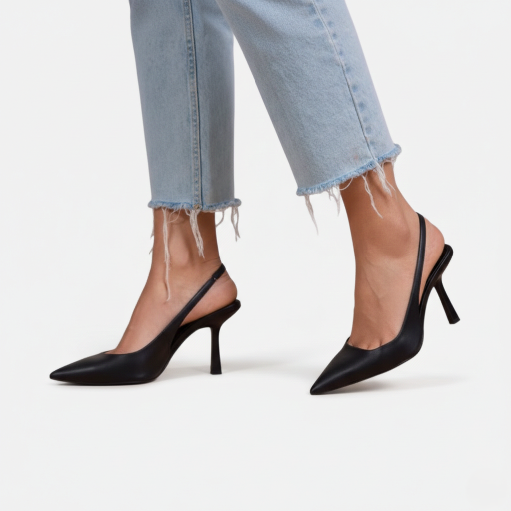 Slingback Heel Women's Pointed Toe Kitten Heel