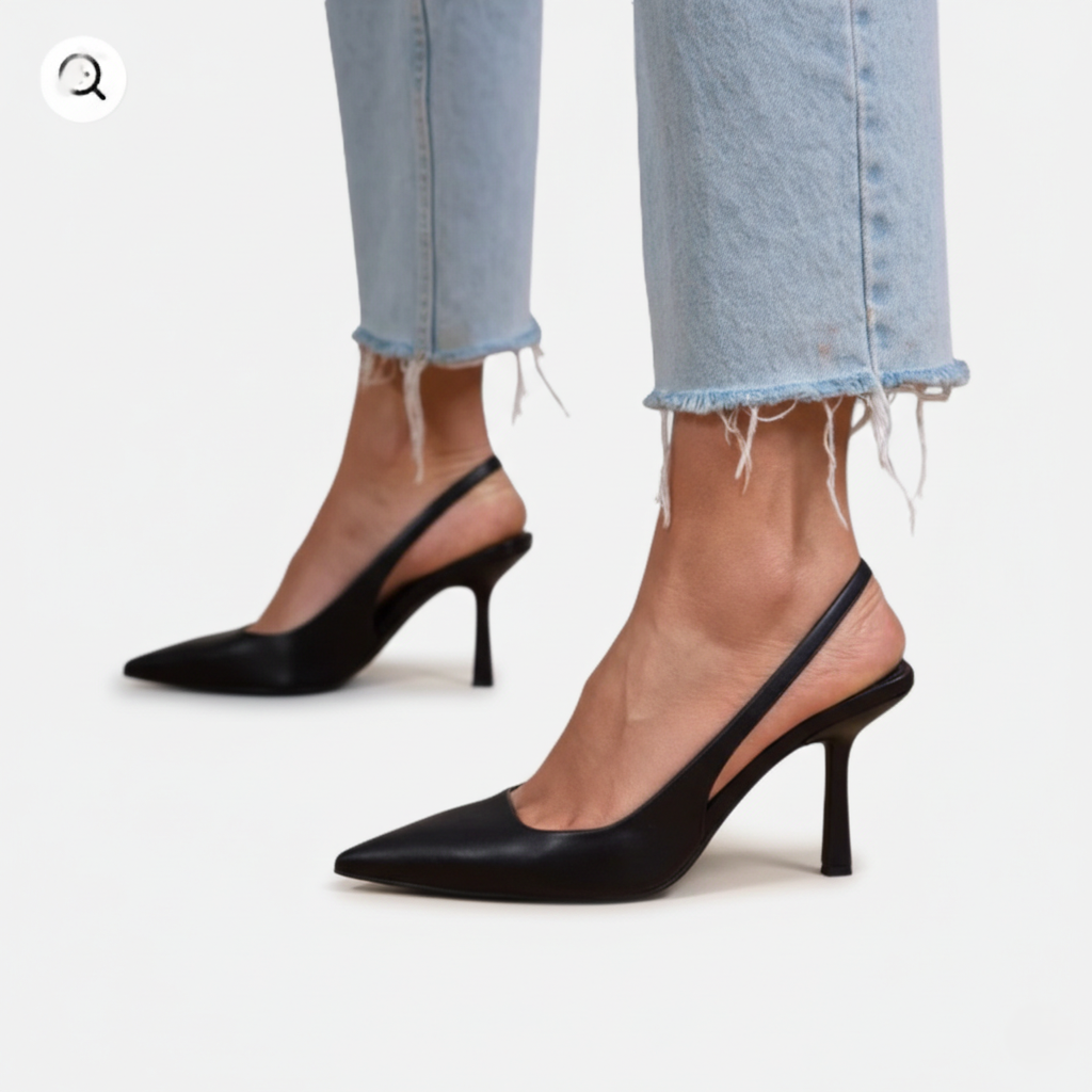 Slingback Heel Women's Pointed Toe Kitten Heel