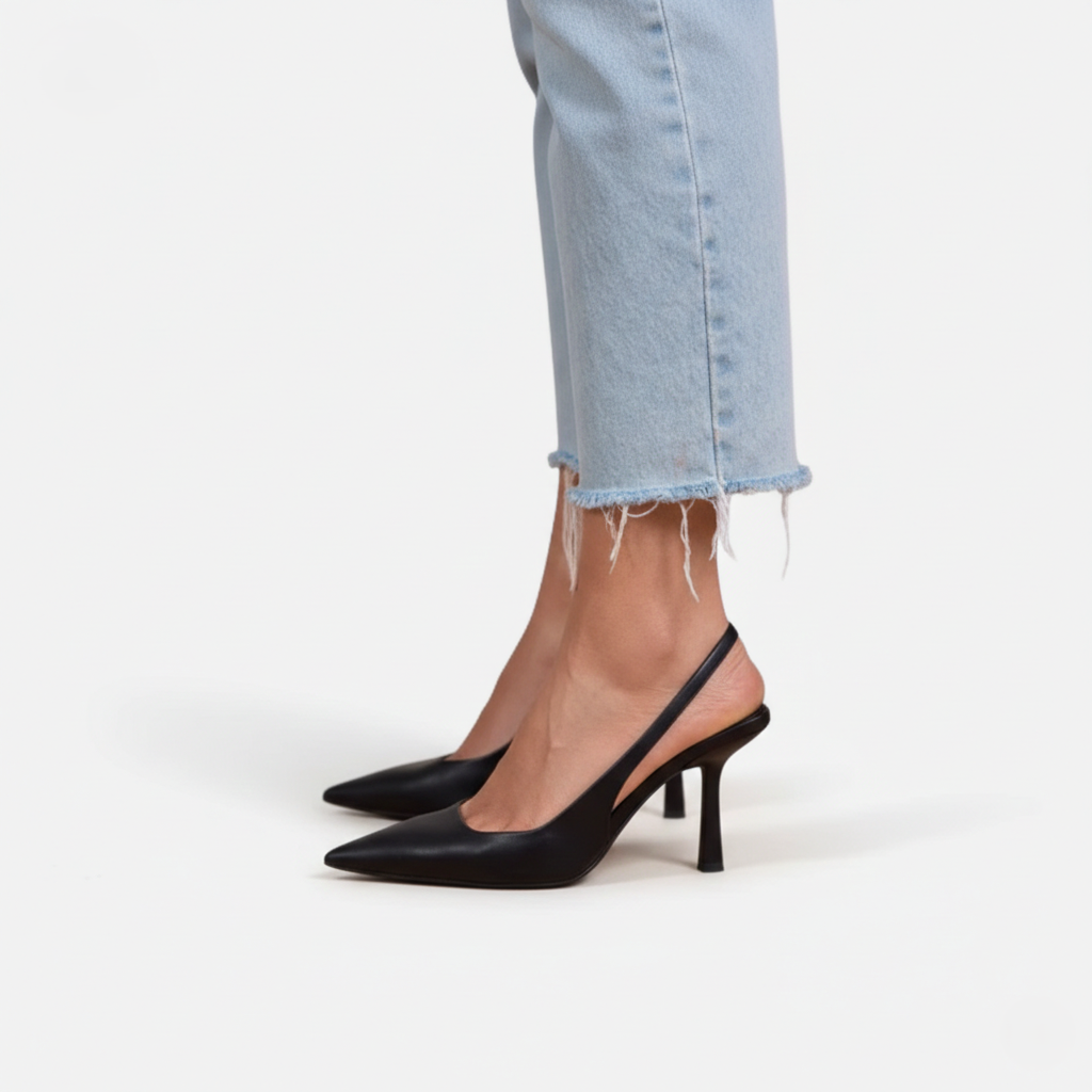 Slingback Heel Women's Pointed Toe Kitten Heel