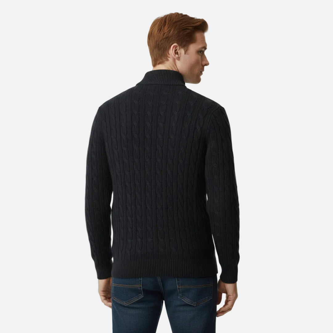 Mavenburry | Men’s Cable Knit Half Zip Sweater