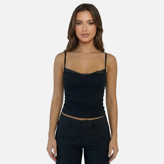 Camisole Top Women's Mesh Bustier Style Spaghetti Strap