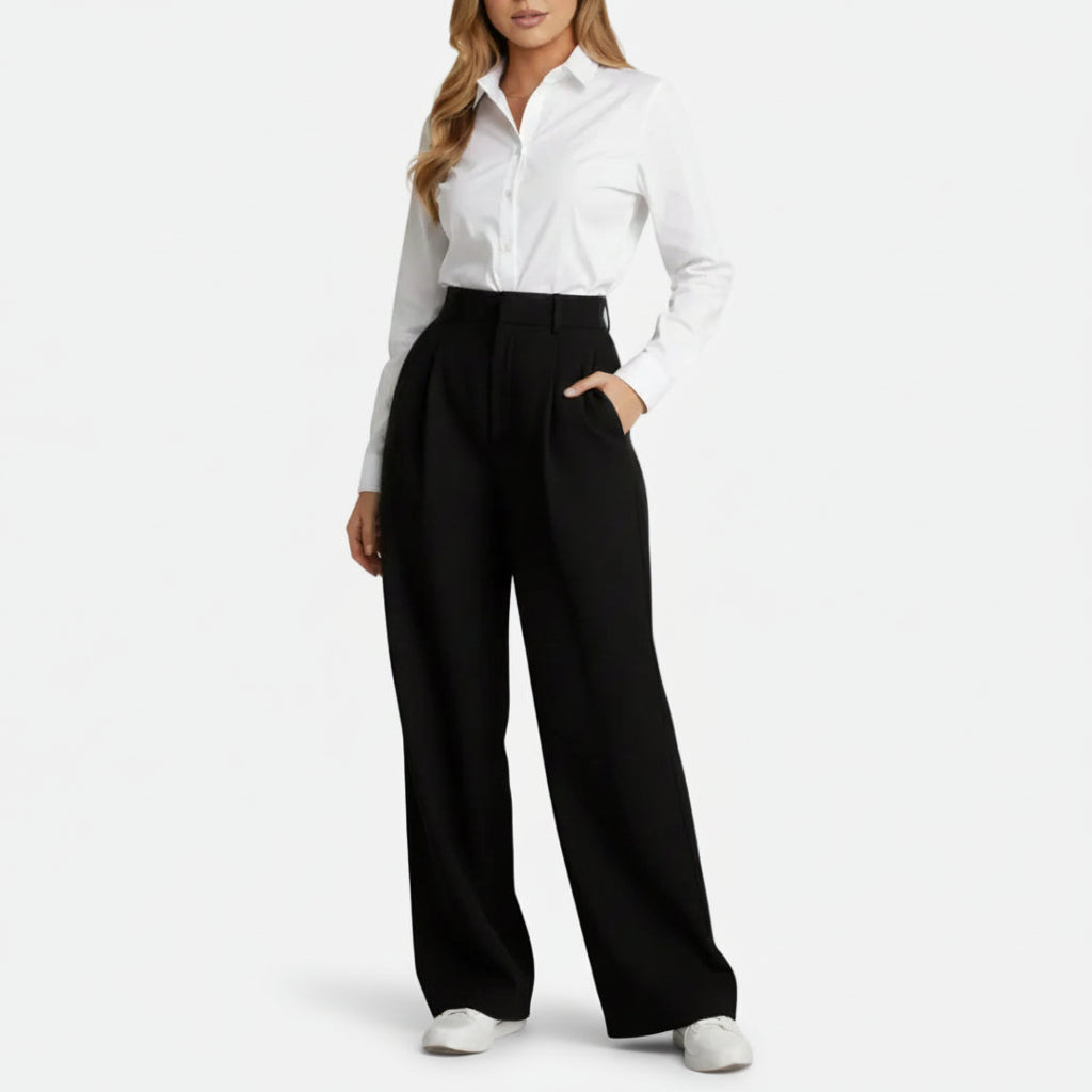 Mavenburry | Women’s High Waisted Wide Leg Tailored Trousers