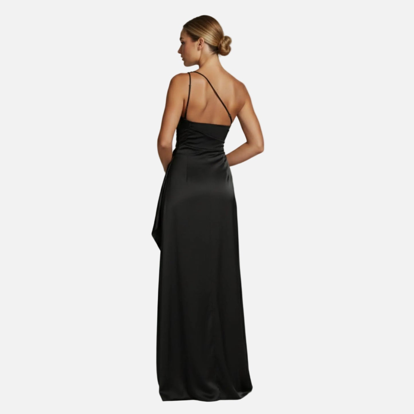 Maxi Dress Women's One Shoulder Satin Slit