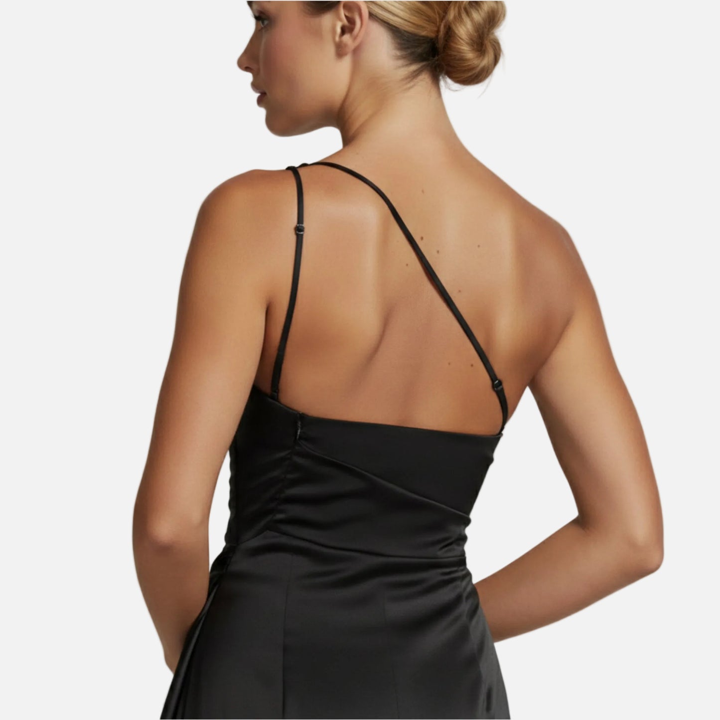 Maxi Dress Women's One Shoulder Satin Slit