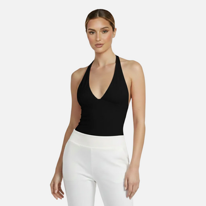 Halter Top Women's V-neck Fitted