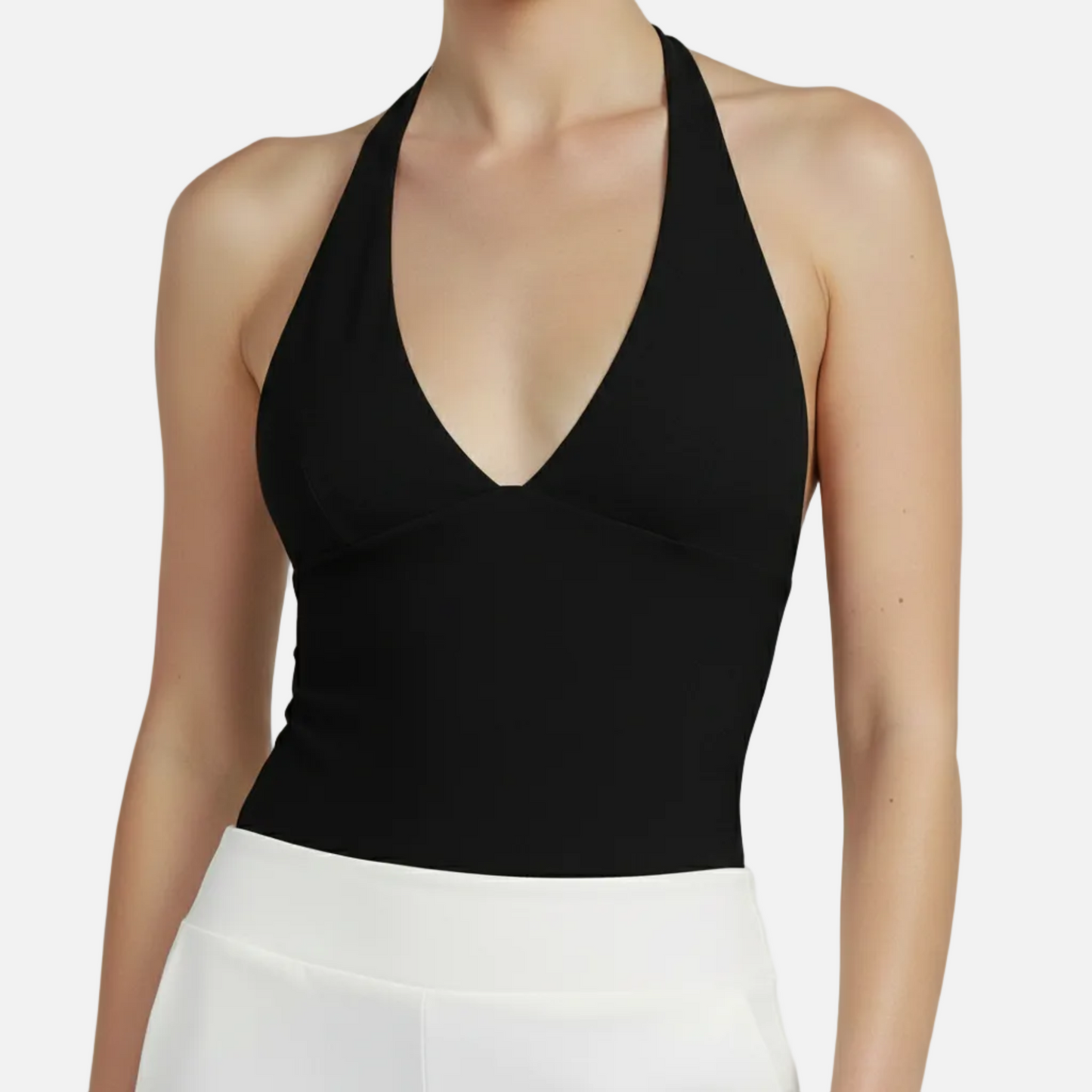 Halter Top Women's V-neck Fitted