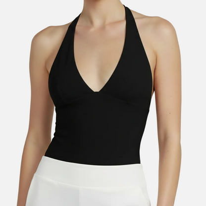 Halter Top Women's V-neck Fitted